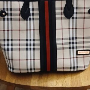Burberry Plaid Tote Bag